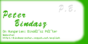 peter bindasz business card